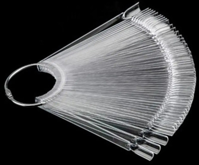 50/Set Nail Art Tips Display Practice Sticks Fan Shaped Nail Polish Swatches Nail Color Sample Nail Art Tools Supplies