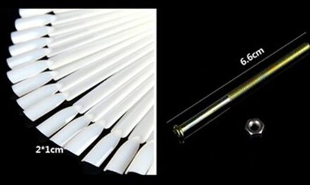 50/Set Nail Art Tips Toon Practice Sticks Fan Vormige Nagellak Stalen Nail Kleur Sample Nail Art Gereedschap levert 01