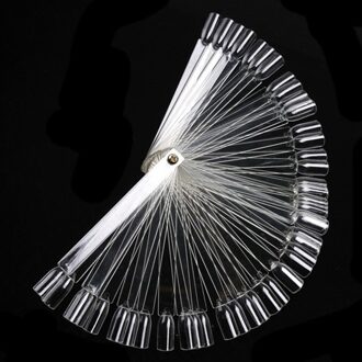 50/Set Nail Art Tips Toon Practice Sticks Fan Vormige Nagellak Stalen Nail Kleur Sample Nail Art Gereedschap levert 02