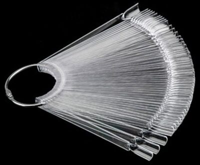 50/Set Nail Art Tips Toon Practice Sticks Fan Vormige Nagellak Stalen Nail Kleur Sample Nail Art Gereedschap levert 04