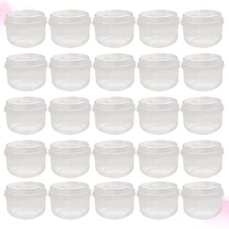 50 Sets Bakken Pudding Cup Hittebestendig Japenese Pudding Beker Met Deksel (Transparant)