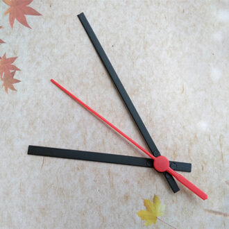 50 Sets Plastic Arms Black Uur Minuut met Rode Tweede Hand voor DIY Wandklok