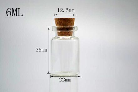 50 stks 22*35mm Clear Cork stoper Glas wishing drift Fles Flesjes hanger test tube 6 ml Voor thuis Bruiloft partij Decoratie