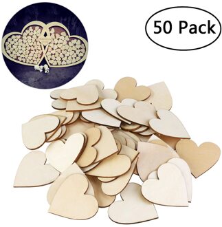 50 stks 40mm Blank Hout Hart DIY Ambachten Plakjes Discs Embellishments Uitsparingen Voor Bruiloft Verjaardag Decoratie