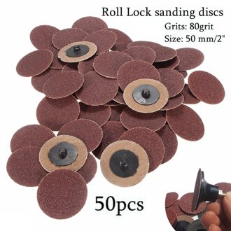 50 stks 80 Grit 2 Roll Lock Schuurpapier Schuren Discs Type R Roloc Sander Schurende