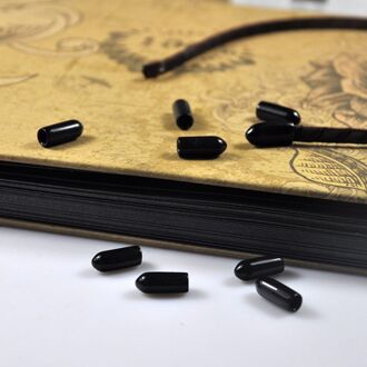 50 stks Black Metal Hoofdbanden Ends Rubber Cover Cap 3mm 5mm 7mm voor Keuze