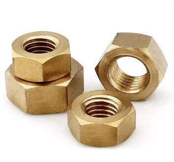 50 stks DIN934 M1.4M2 M2.5 M3 M4 M5 H62 Zeshoekige Messing Hex Noten Hexagon Moer M1.6