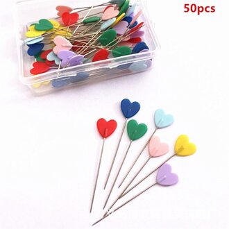 50 Stks/doos Bloem Naaien Pinnen Knoppen Patchwork Pinnen Naalden Diy Ambachten Met 4 Types Beschikbaar Thuis Diy Kleding Naaien Pinnen hart