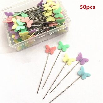 50 Stks/doos Bloem Naaien Pinnen Knoppen Patchwork Pinnen Naalden Diy Ambachten Met 4 Types Beschikbaar Thuis Diy Kleding Naaien Pinnen vlinder