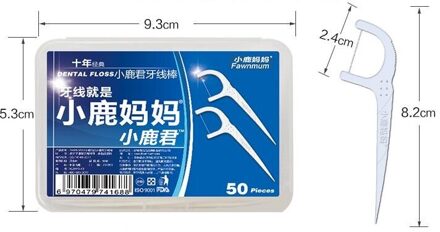 50 Stks/doos Floss Stok Plastic Gezondheid Whitening Diep Schoon Rager Gewone Flexibele Nylon Draad Schoonheid Tandenstoker