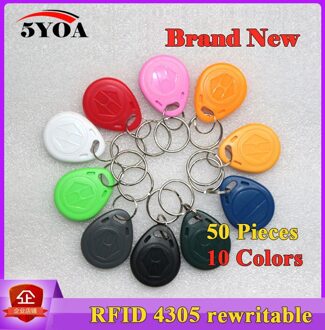 50 stks EM4305 T5577 Duplicator Kopie 125 khz RFID Tag llaveros llavero Porta Chave Kaart Sticker Sleutelhanger Token Ring proximity