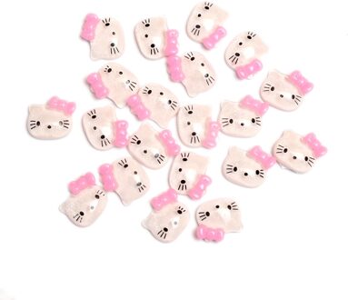 50 stks Fuchsia Strik Min Katten Hars Decoratie Ambachten Plaksteen Kralen Cabochon Plakboek DIY Embellishments Accessoires Knoppen