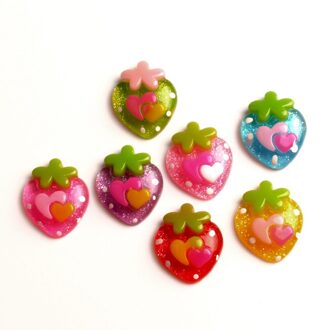 50 stks Gemengde Hars Aardbei Kralen Decoratie Ambachten Plaksteen Cabochon Scrapbooking Fit Phone Embellishments Diy Accessoires