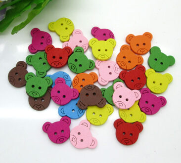 50 stks Gemengde Hout Beer Naaien Knoppen Voor Kinderkleding Scrapbooking Decoratieve Botones Handwerk DIY Accessories10