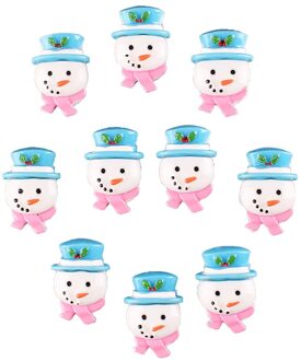 50 stks Leuke kerstmissneeuwman Hars Scrapbooking Hair Bow Center Ambachten Versiering Plaksteen Charms Cabachons