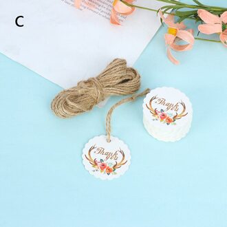 50 Stks/pak Diy Cadeau Papier Tags Gewei Bloemen Tag Dank U Label Wedding Party Papier Hang Tags Prijs Label Hang tag Kaarten