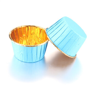 50 stks/pak Muffin Cupcake Liner Cake Wrappers Bakken Cups Cake Lade Case Keuken Gebak Wedding Party Home Decor Supplies blauw