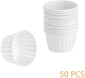 50 Stks/pak Muffins Cup Papier Cupcake Wrappers Bakselkoppen Gevallen Muffin Dozen Cake Cup Diy Cake Gereedschappen Keuken Bakken Levert wit