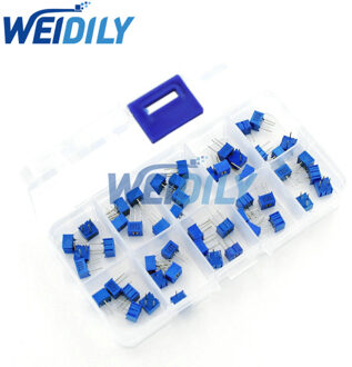 50 Stks/partij 10 Waarden * 5Pcs 3362 P Meerslagentrimpotentiometers Kit 500R-1M 3362 Potentiometer 500 Ohm-1M Ohm