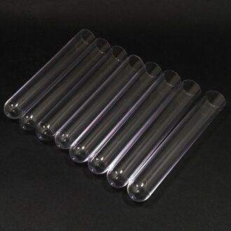 50 stks/partij 15*100mm Clear Plastic Test Tubes Hard plastic test trial buis voor Kantoor School Chemie Levert