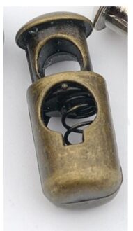 50 Stks/partij 5Mm Gat Metalen Zinklegering Stoppers Toggle Cord Sloten Koord Lock Cord End Clip Voorjaar Stopt STP-001 Antiek Messing