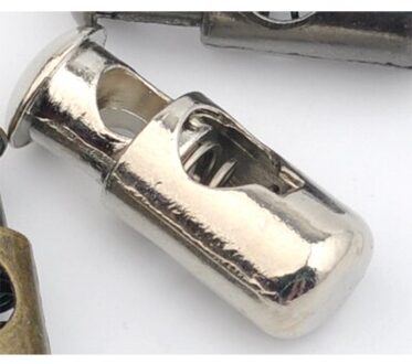 50 Stks/partij 5Mm Gat Metalen Zinklegering Stoppers Toggle Cord Sloten Koord Lock Cord End Clip Voorjaar Stopt STP-001 nikkel