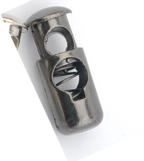 50 Stks/partij 5Mm Gat Metalen Zinklegering Stoppers Toggle Cord Sloten Koord Lock Cord End Clip Voorjaar Stopt STP-001 zwart nikkel
