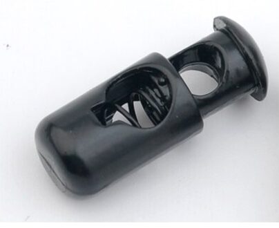 50 Stks/partij 5Mm Gat Metalen Zinklegering Stoppers Toggle Cord Sloten Koord Lock Cord End Clip Voorjaar Stopt STP-001 zwart plating