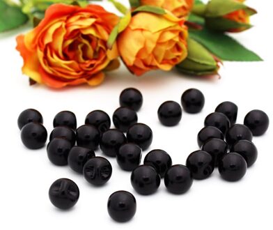 50 stks/partij 6/8/10/12mm 4 size zwart parels Knoppen sdark gat plastic Decoratieve Knoppen naaien diy Accessoires Scrapbooking 8mm