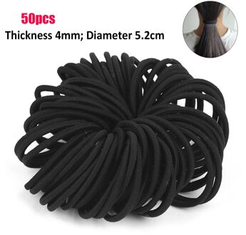 50 Stks/partij Haarbanden Elastische Basic Hair Ties Meisjes Vrouwen Rubber Bands Touwen Haarband Paardenstaart Houder Haar Accessoires 3Mm 4mm 6Mm 4MM 50stk