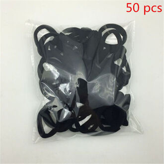 50 Stks/partij Haarbanden Elastische Basic Hair Ties Meisjes Vrouwen Rubber Bands Touwen Haarband Paardenstaart Houder Haar Accessoires 3Mm 4mm 6Mm Cloth zwart 50stk