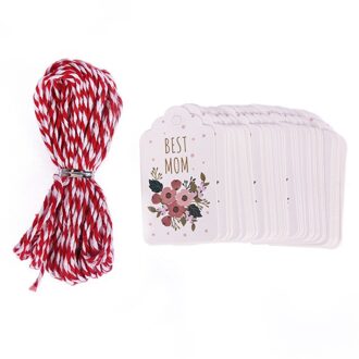 50 Stks/partij Jaar Papier Tag Vrolijke Kerstboom Ornamenten Diy Craft Label Thuis Xmas Kerstversiering 1-bloem