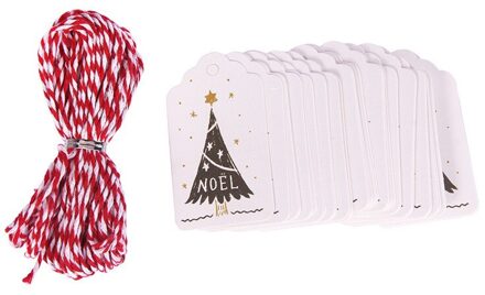 50 Stks/partij Jaar Papier Tag Vrolijke Kerstboom Ornamenten Diy Craft Label Thuis Xmas Kerstversiering 2-tree