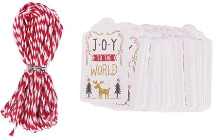 50 Stks/partij Jaar Papier Tag Vrolijke Kerstboom Ornamenten Diy Craft Label Thuis Xmas Kerstversiering 3-hert