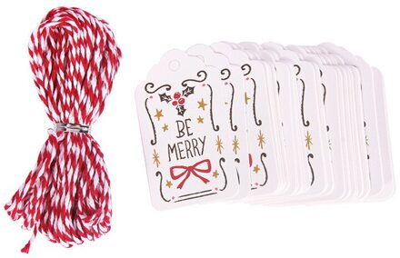 50 Stks/partij Jaar Papier Tag Vrolijke Kerstboom Ornamenten Diy Craft Label Thuis Xmas Kerstversiering 5-be merry