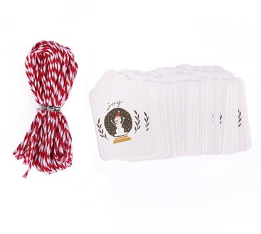 50 Stks/partij Jaar Papier Tag Vrolijke Kerstboom Ornamenten Diy Craft Label Thuis Xmas Kerstversiering 6-sneeuwman