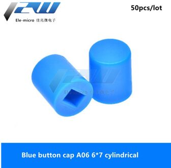 50 Stks/partij Knop Cap A06, cilindrische 6*7 Met 8.5*8.5 8*8 7*7 5.8*5.8 Switch Cap Blauw