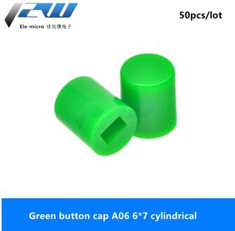 50 Stks/partij Knop Cap A06, cilindrische 6*7 Met 8.5*8.5 8*8 7*7 5.8*5.8 Switch Cap groen