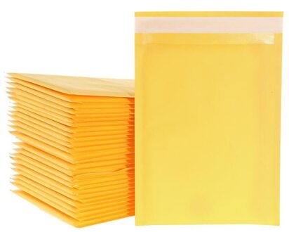 50 Stks/partij Kraftpapier Bubble Enveloppen Tassen Bubble Mailing Tas Mailers Padded Envelop Business Supplies geel / 15*20Cm