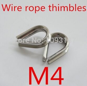 50 stks/partij M4 Roestvrij Staaldraad Kabel Vingerhoed Verzinkt Voor WireRope Kabel