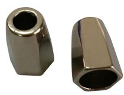 50 stks/partij metalen zinklegering bel stoppers cord ends lock nikkel zwart goud voor 4.5mm bungee cord stopper-15MM Nickle