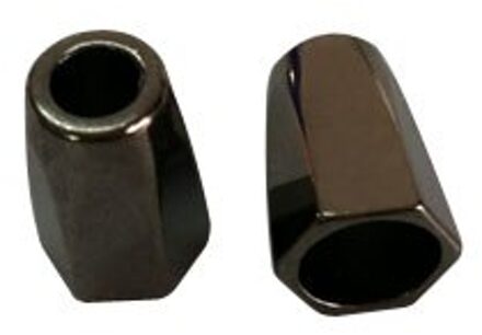 50 stks/partij metalen zinklegering bel stoppers cord ends lock nikkel zwart goud voor 4.5mm bungee cord stopper-15MM zwart nickle