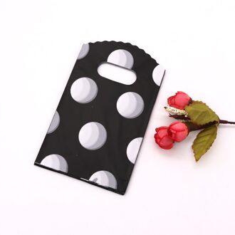 50 stks/partij Mini Dot Gedrukt Plastic met Handvat Tassen 9x15cm Kleurrijke Snoep Zeep Zakken Verpakking sieraden Opslag Zakjes zwart wit dot