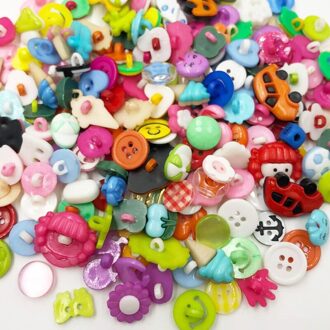 50 Stks/partij Mix Kleur Plastic Knoppen Backhole Scrapbooking Naaien Diy Craft Applique PT80
