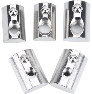 50 stks/partij Nikkel plating 20 serie Roll-in T Voorjaar Noten M3 M4 M5 M6 Voor Aluminium Profielen 20-M6