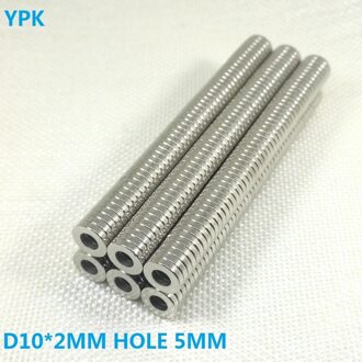 50 Stks/partij Ring Magneet 10X2 Gat 5 N35 Sterke Mm Ndfeb Magneet 10*2 Aarde Neodymium Magneet 10-5*2