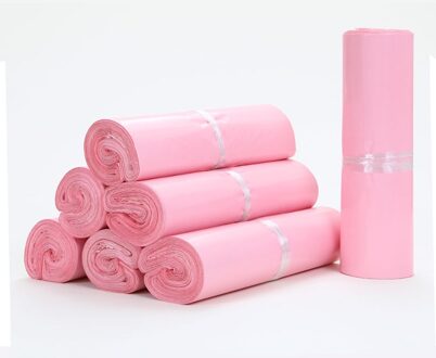 50 Stks/partij Roze Doorschijnend Koerier Verpakking Zakken Thicken Opbergtas Waterdichte Zakken Pe Materiaal Envelop Mailer Post Mailing 28X42cm 50stk