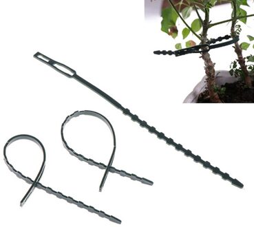 50 stks/partij Verstelbare Plastic Plant Kabelbinders Herbruikbare Kabelbinders voor Tuin Boom Klimmen Ondersteuning