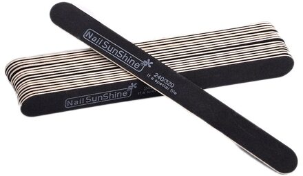 50 stks/partij Zwart Straight Nail Bestanden Block dubbelzijdig Nail Art Schuren Buffing Polish Pedicure Manicure Accessoires Gereedschap