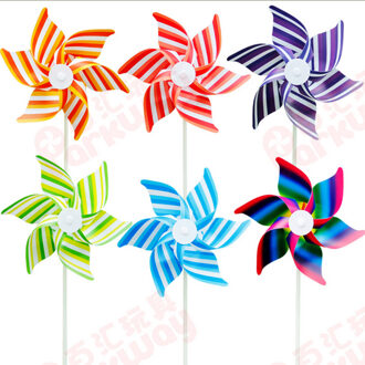 50 stks Plastic Windmolen Pinwheel zelf-assemblage Gestreepte windmolen kinderen speelgoed Home Tuin Yard Decor Outdoor Speelgoed